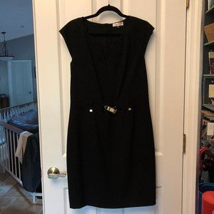 Calvin Klein Black Dress with Gold Acents